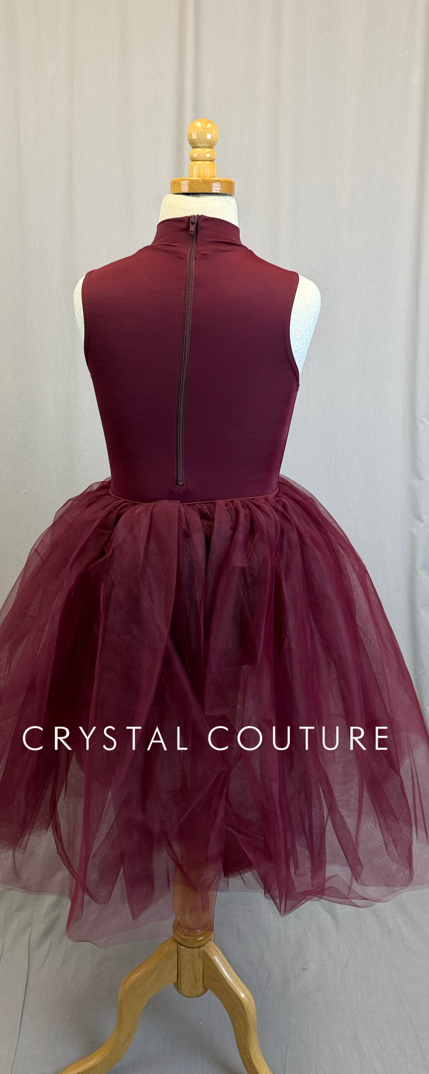 Maroon Leotard and Tulle Skirt Ballet Set -Accessories