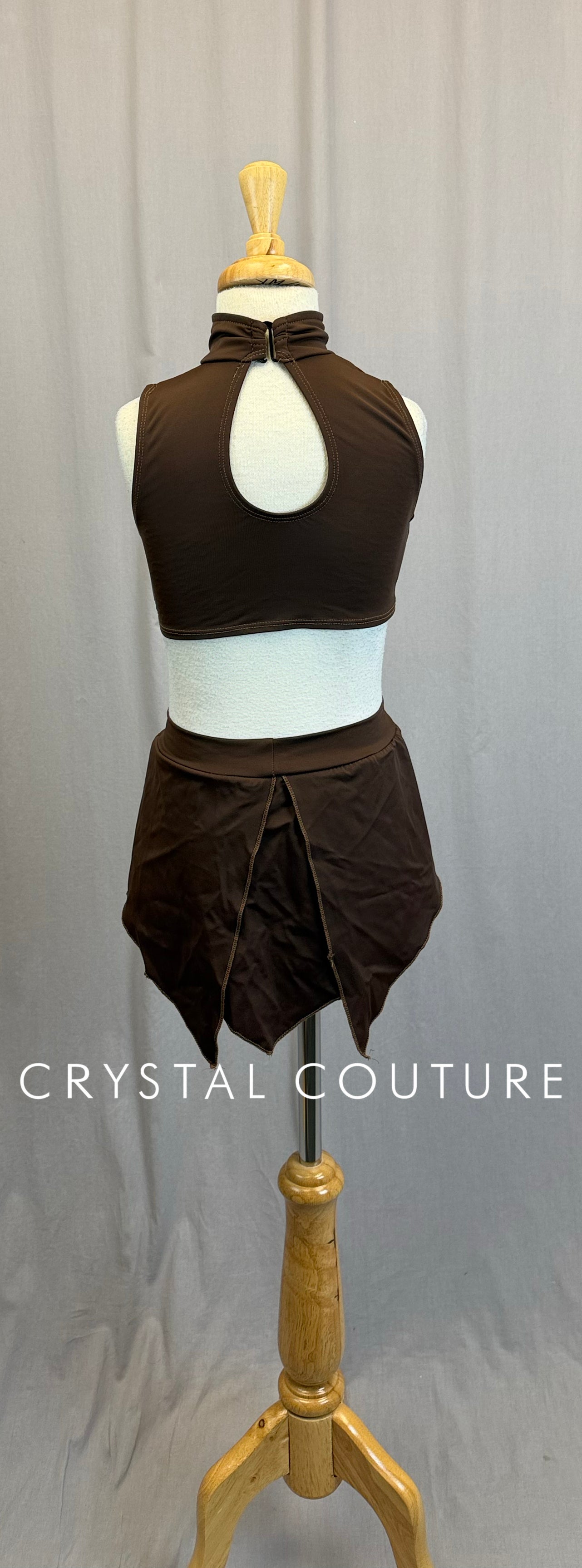 Chocolate Brown Asymetrical Two-Piece Set