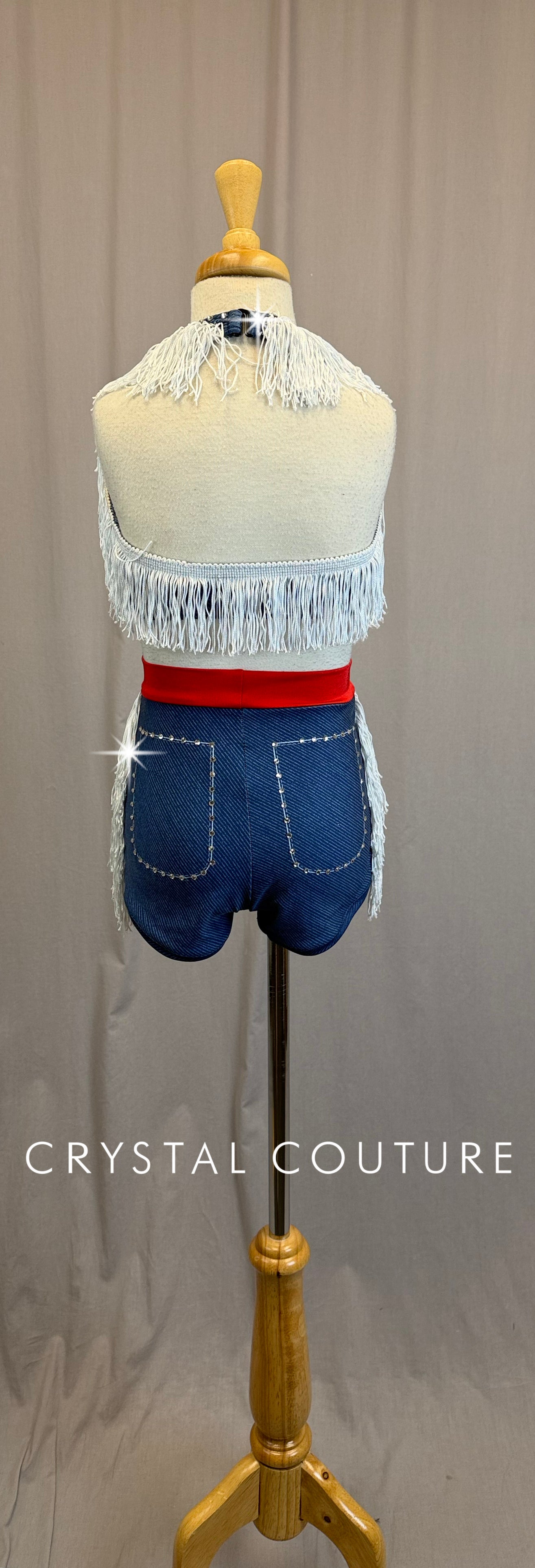 Cowboy Inspired Two-Piece Set - Rhinestones