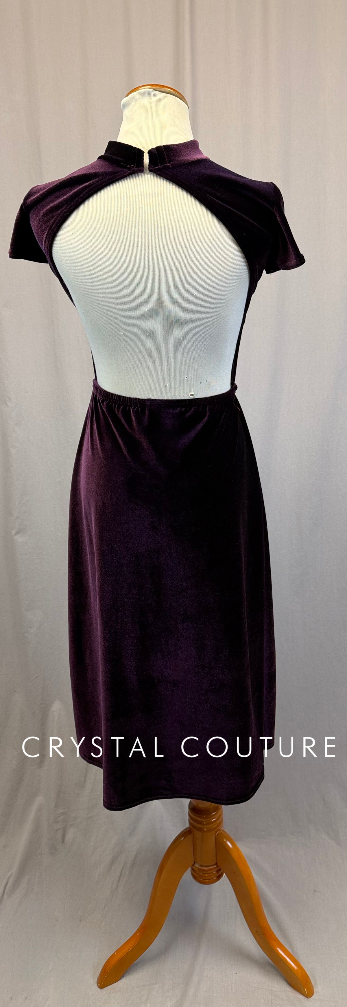 *Custom* Dark Plum Velvet Cap Sleeve Dress