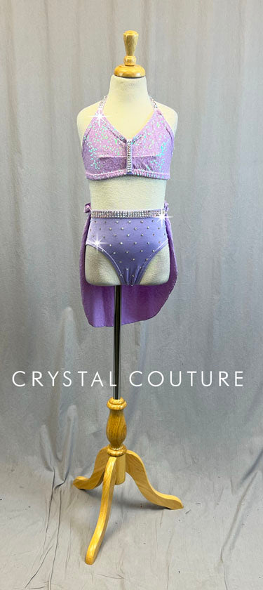 Custom Lt Purple Bra-Top and Trunk/Skirt - Swarovski Rhinestones – Crystal  Couture