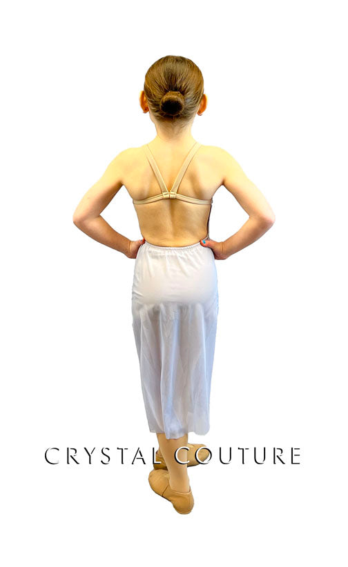 Nude Leotard with Pale Lavender Mesh Overdress