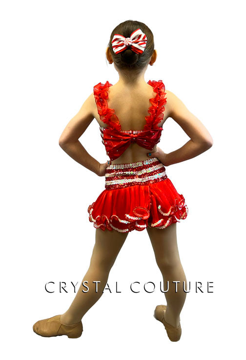 Peppermint Twist Sequined Two Piece Top and Skirt