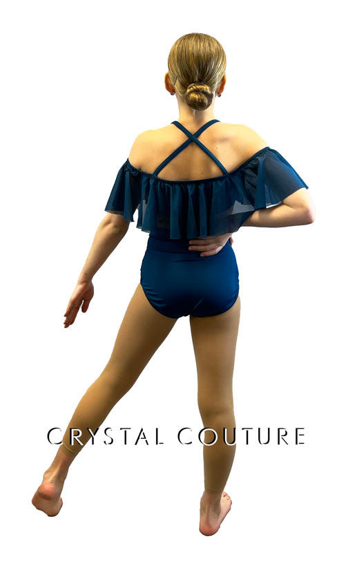 Teal Flounce Top Two Piece