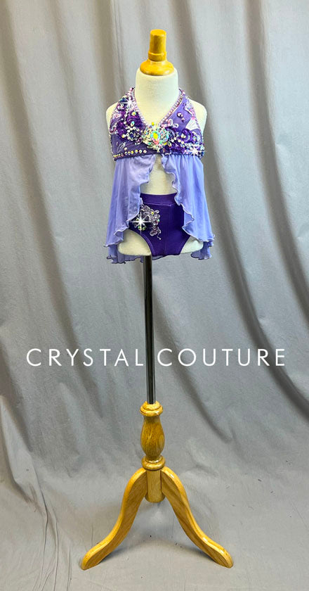 Custom Purple Halter Two Piece - Appliques and Rhinestones