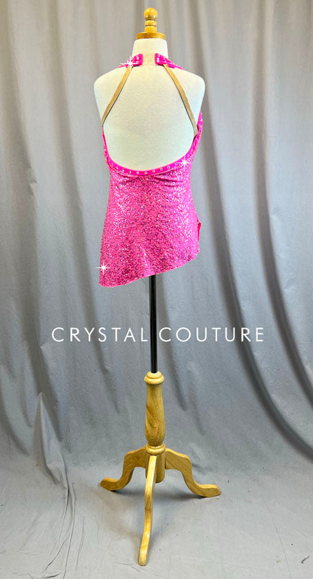 Pink Zsa Zsa Halter Dress - Swarovski Rhinestones