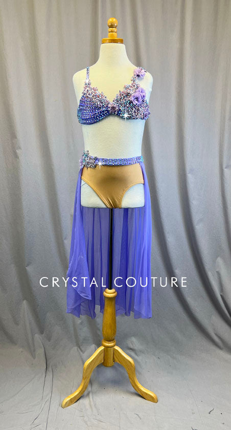 Custom Stunning Lilac and Nude Bra Top and High Waisted Brief with Lil –  Crystal Couture