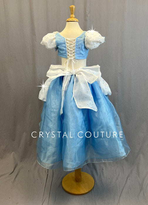 Custom Cinderella Inspired Two Piece Crop Top and Skirt - Rhinestones