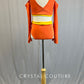 Orange and Yellow Cold Shoulder Top with Bell Sleeves and Trunks