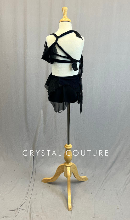 Custom Black & Navy Blue Destroyed Two Piece