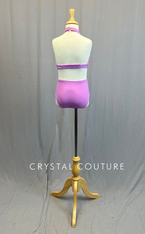 Custom Orchid Cross Front Halter Two Piece