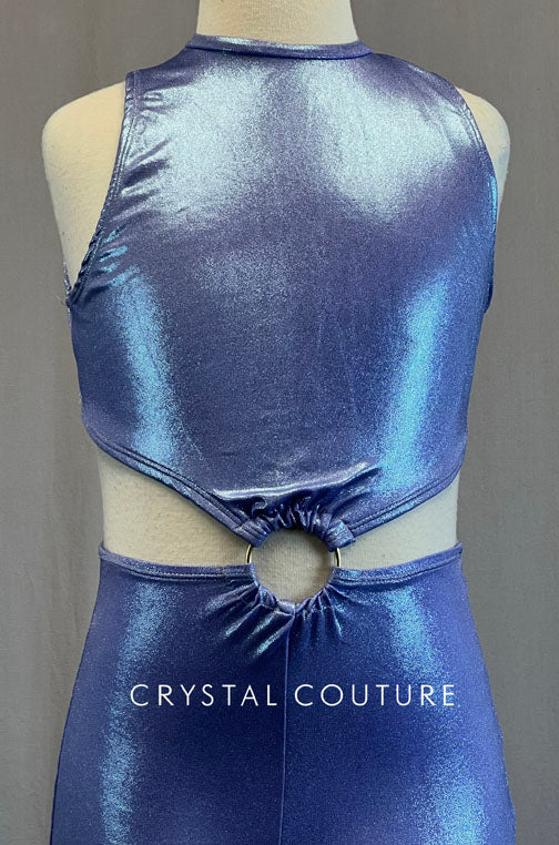 Periwinkle Holographic Wide Leg Jumpsuit