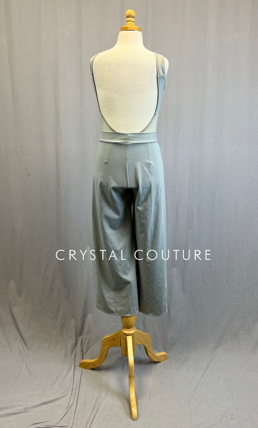 Custom Light Grey Leotard with Mesh and Wide Leg Pants