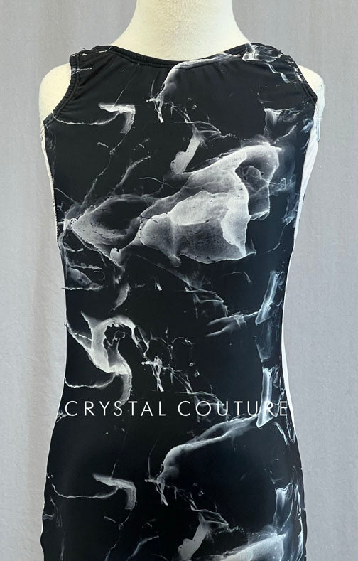 Custom Black & White Marbled Unitard