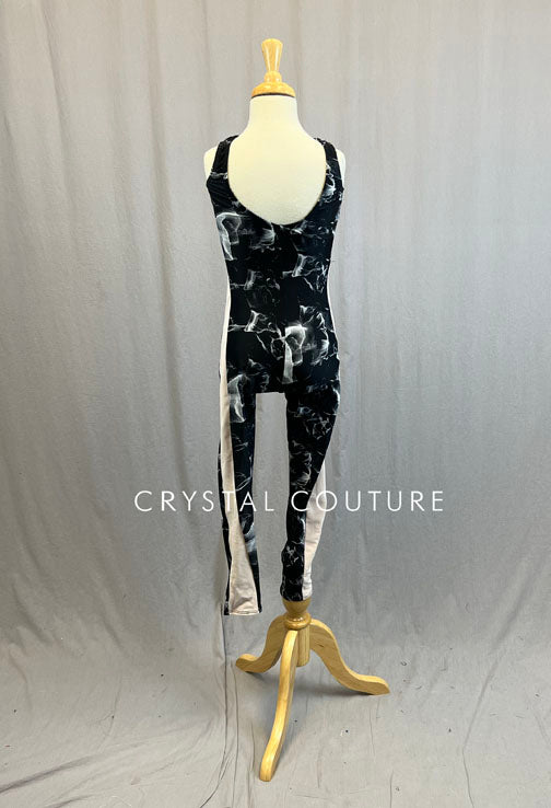 Custom Black & White Marbled Unitard