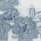 3D Lt Blue Small Floral Embroidered Applique