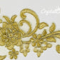 Gold Embroidered 3D Floral Applique