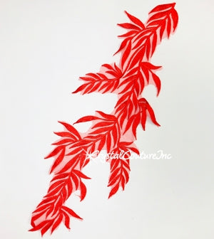 Red Vine/Leaf Embroidered Applique