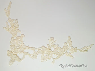 Ivory Floral Lace Embroidered Applique