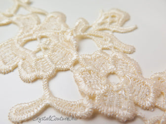 Ivory Floral Lace Embroidered Applique