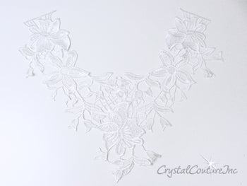 White/Ivory Floral Embroidered Applique