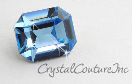 Swarovski Octagon Fancy Stone #4600 - Aquamarine 10mm x 6mm - 6 pieces