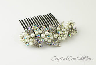 Pearl Rhinestone 3.5 inch Comb