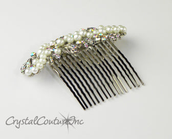Pearl Rhinestone 3.5 inch Comb