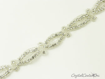Silver/Crystal Rhinestone/Beaded Trim – Crystal Couture