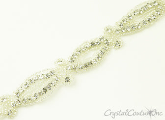 Silver/Crystal Rhinestone/Beaded Trim