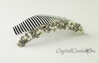 Pearl Rhinestone 3.75 inch Comb