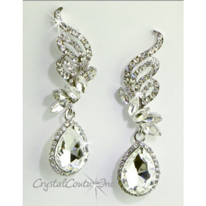 Pearl Rhinestone 2 1/2" Earring