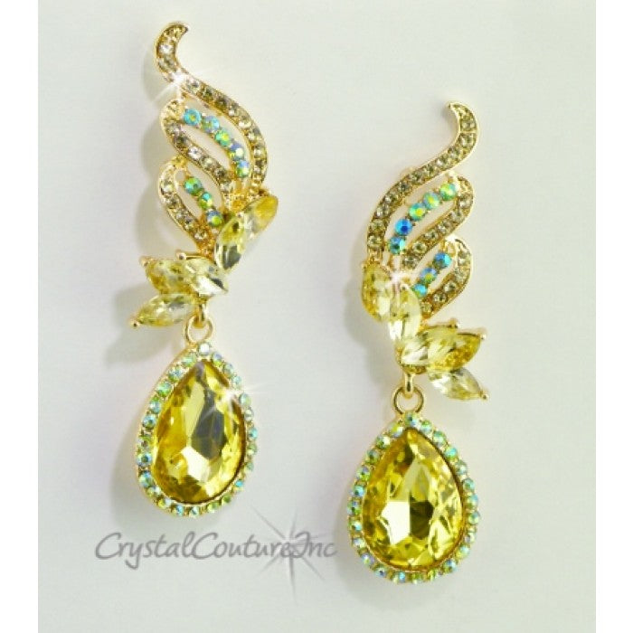 Pearl Rhinestone 2 1/2" Earring