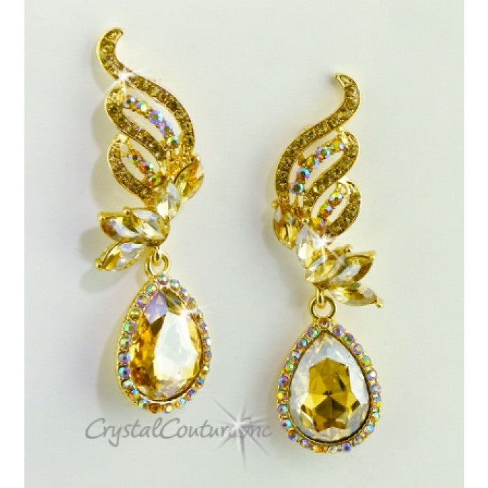 Pearl Rhinestone 2 1/2" Earring