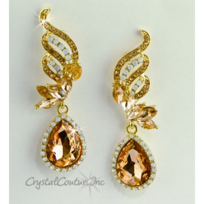 Pearl Rhinestone 2 1/2" Earring