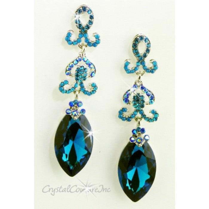 Navette Drop Rhinestone Earring