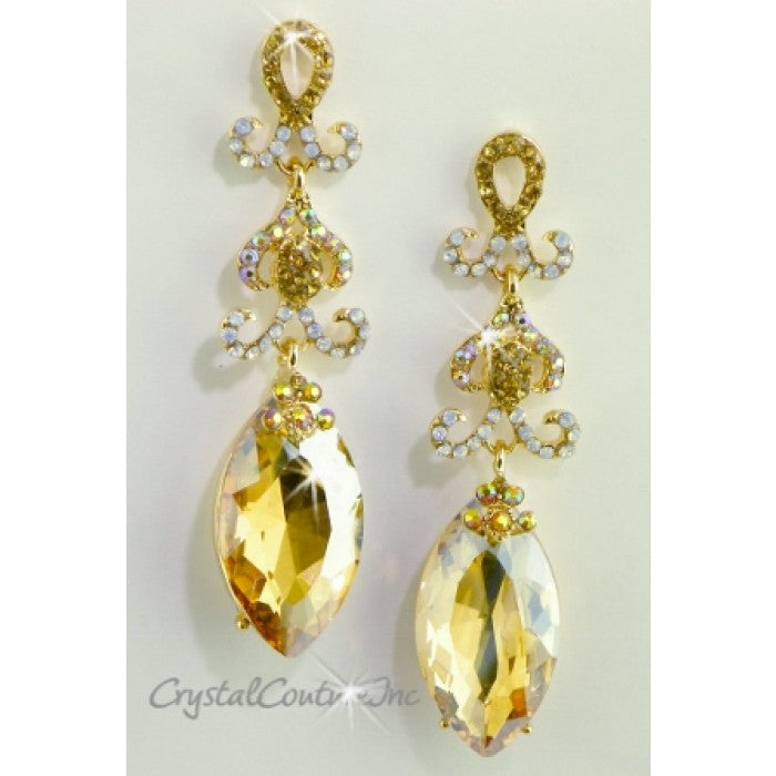 Navette Drop Rhinestone Earring