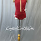 Red High Neck Leotard with Gold Chainmail Epaulettes - Rhinestones