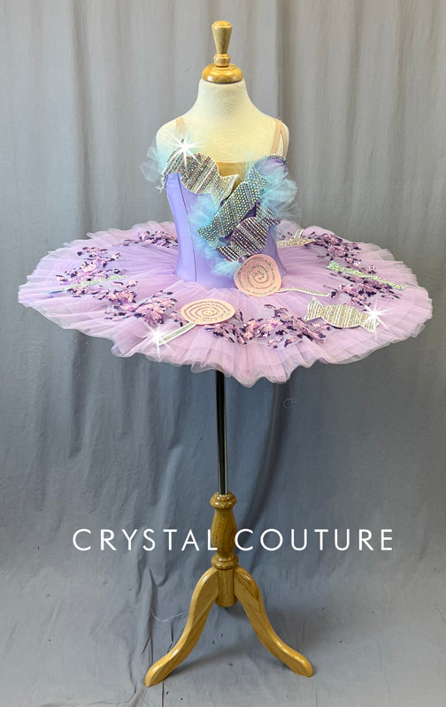 Candy Theme Purple Platter Tutu - Rhinestones