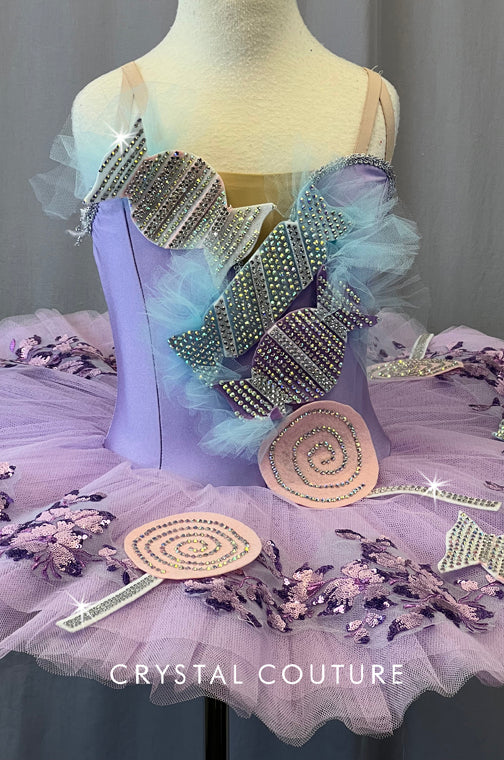 Candy Theme Purple Platter Tutu - Rhinestones