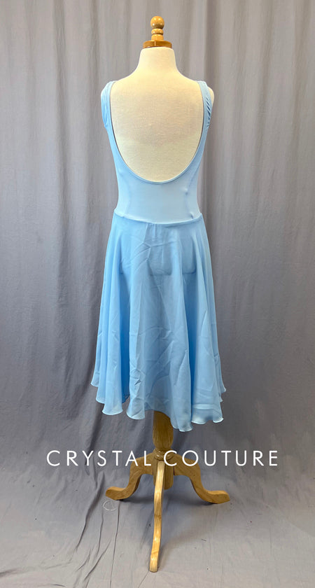 Baby Blue Princess Bodice Leotard with Attached Skirt