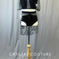 Custom Black and Grey Burnout Velour Two Piece with Back Skirt