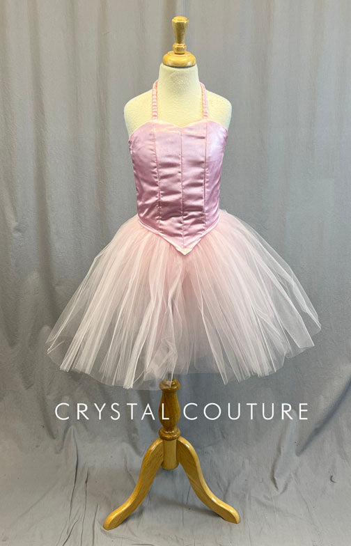 Light Pink Princess Bodice Tutu with Baby Blue Hooded Cloak - Rhinestones