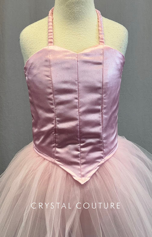 Light Pink Princess Bodice Tutu with Baby Blue Hooded Cloak - Rhinestones