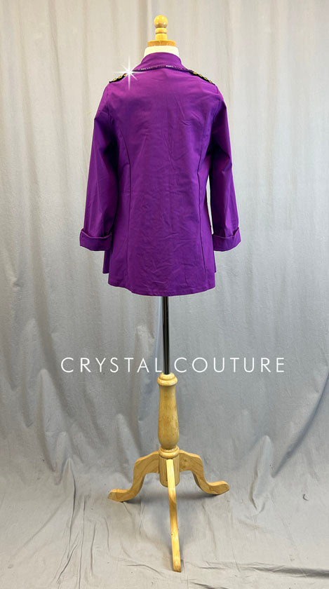 Purple Pilot Blazer with Black Leotard - Rhinestones