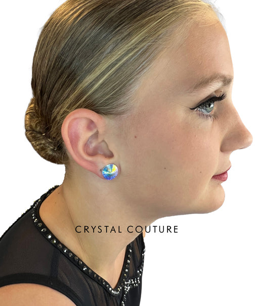 15mm Rivoli Post Earrings made with European Crystal