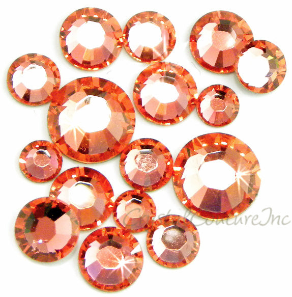 Swarovski 2058 Rhinestone Padparadscha Tube