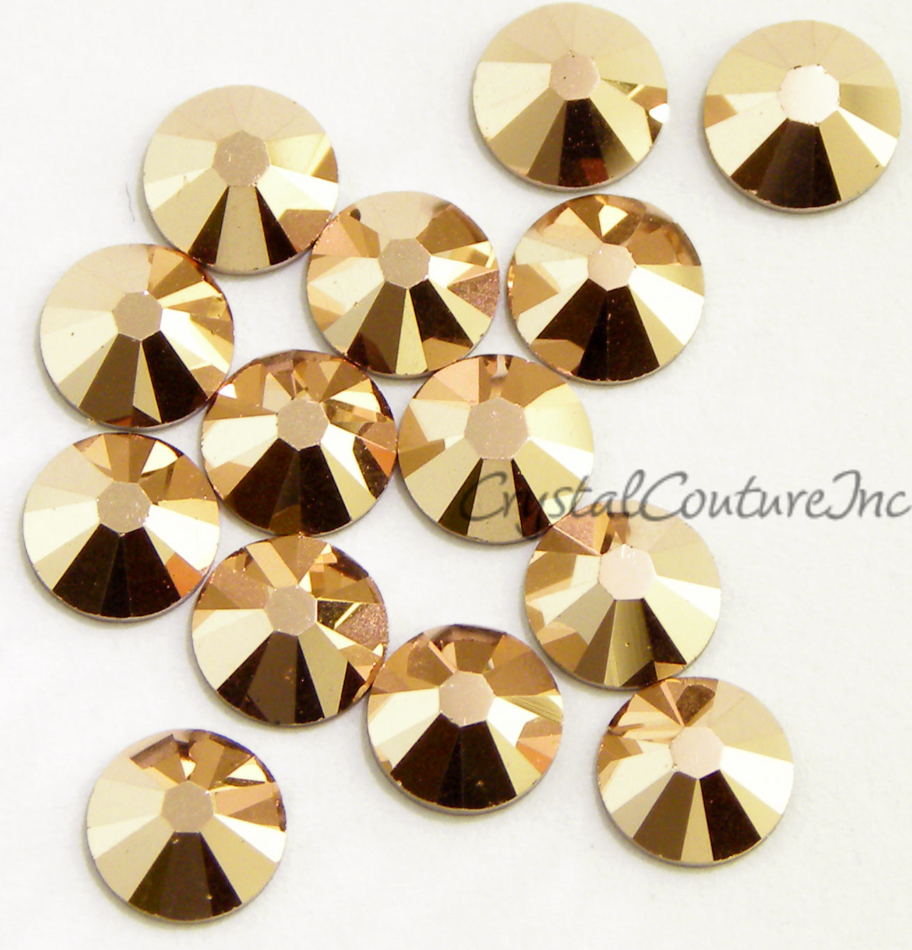 Swarovski 2058 Rhinestone Rose Gold Tube