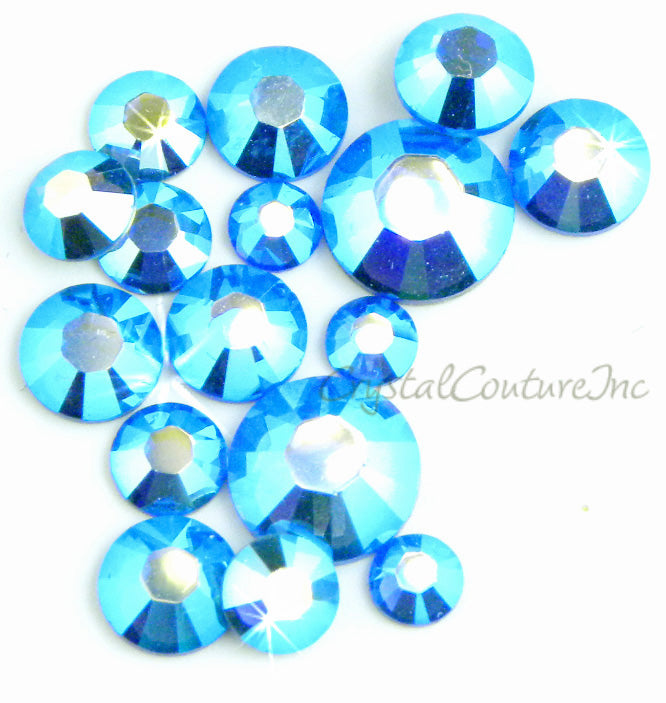 Swarovski 2058 Rhinestone Sapphire AB Tube
