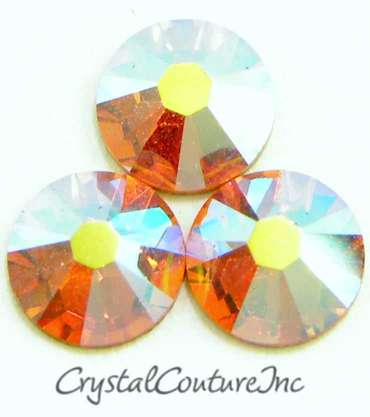 Swarovski 2058 Rhinestone Topaz AB Tube